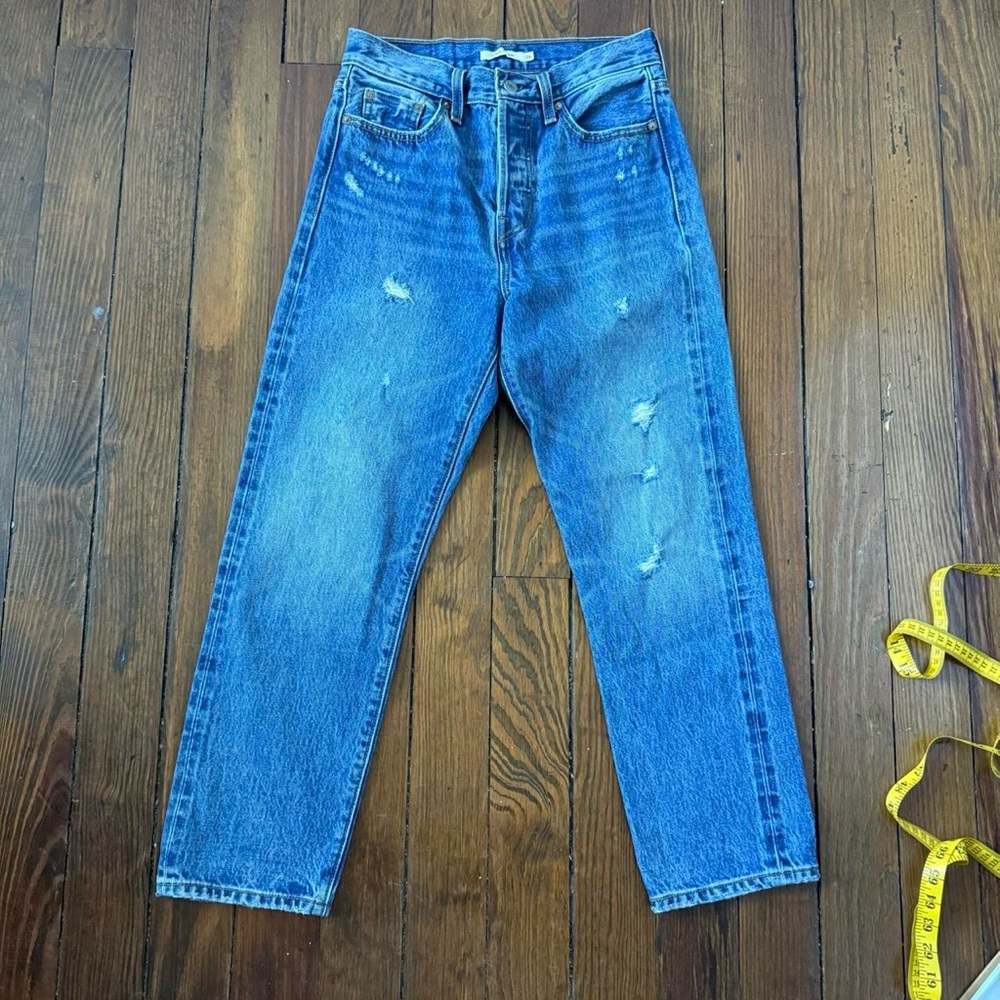 Levis Wedgie Straight High Rise Legged Distressed Jeans #collegewear